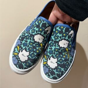 Coach Cameron‎ Aqua Blue Floral Flat Slip-on Sneakers Women’s US Size 6.5 T